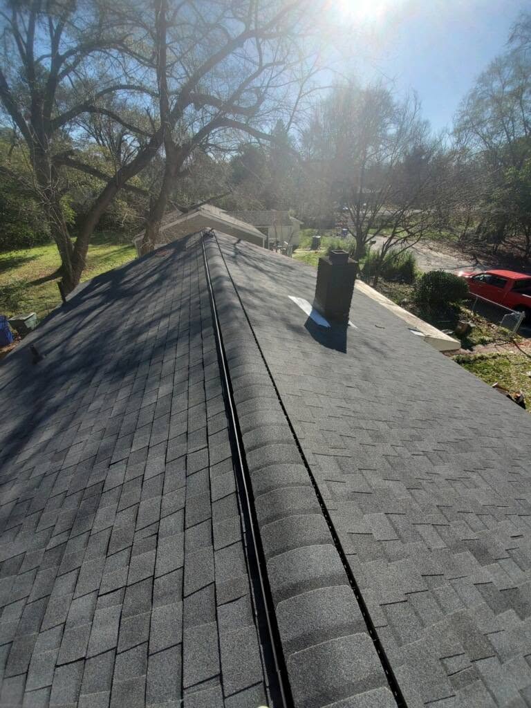 New architectural shingle roof installation